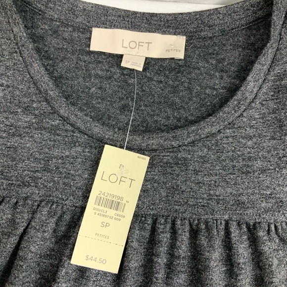 LOFT Gray Cold Shoulder Top Size S - Picture 4 of 5